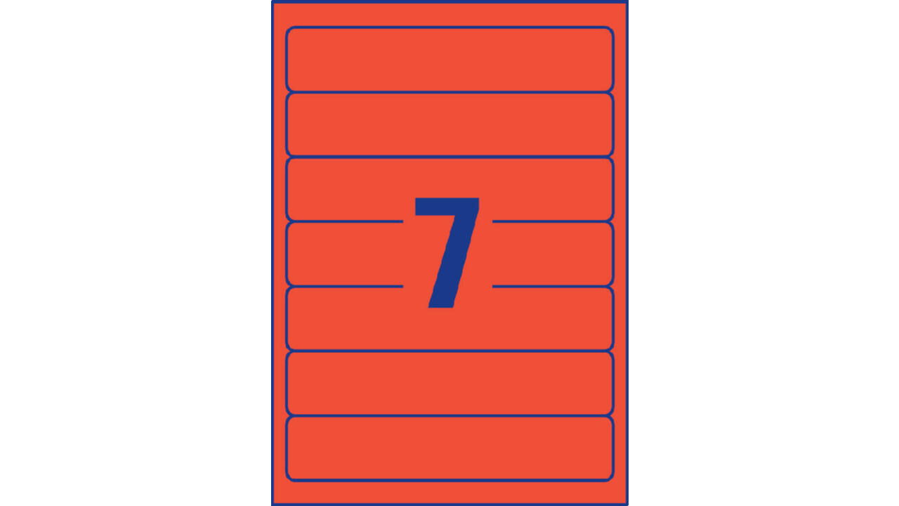 Rugetiket Avery Zweckform smal 38x192mm zelfklevend rood