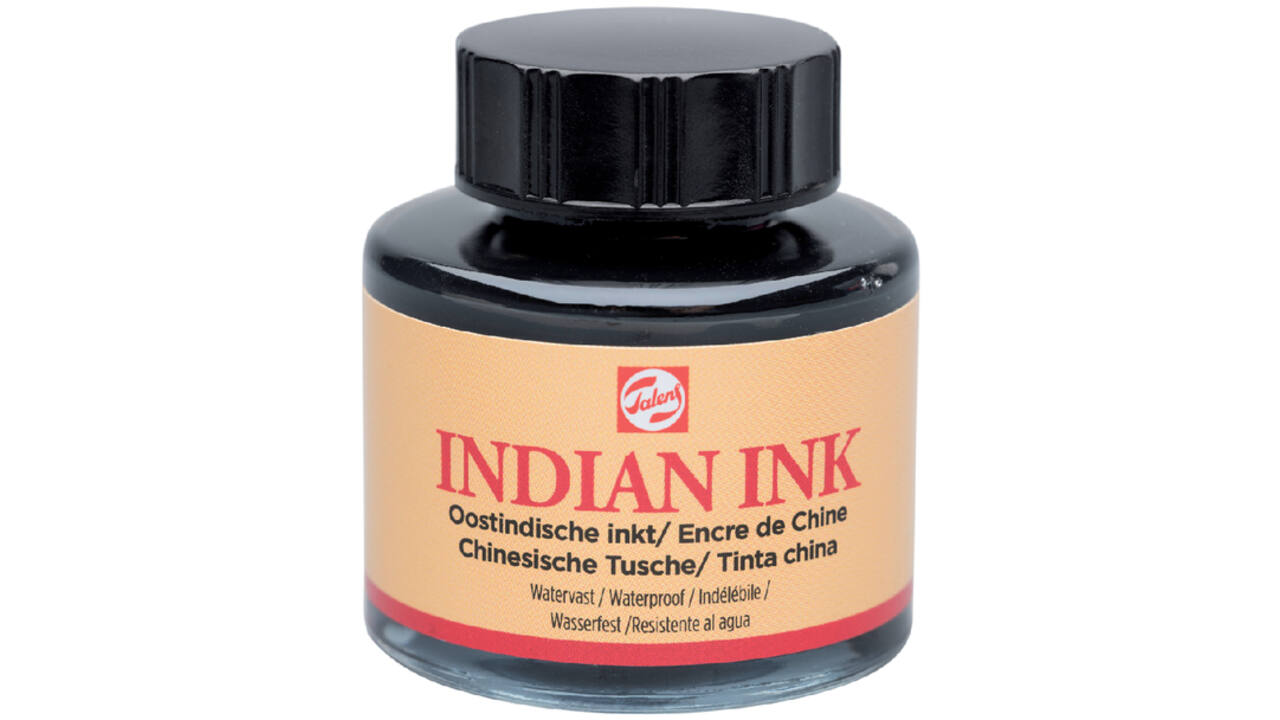 Oost-Indische inkt Talens zwart 30ml
