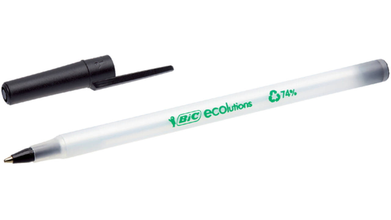 Balpen Bic ecolutions round stic medium zwart