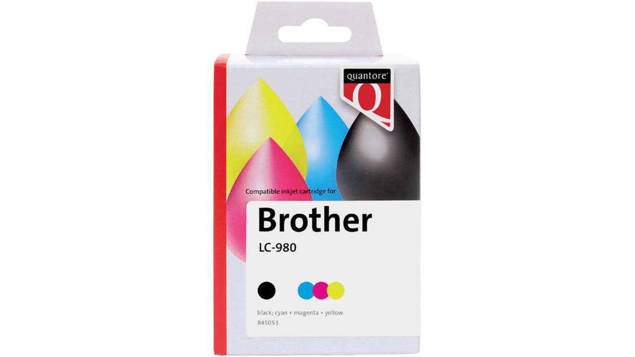 Inktcartridge Quantore alternatief tbv Brother LC-980 zwart + 3 kleuren