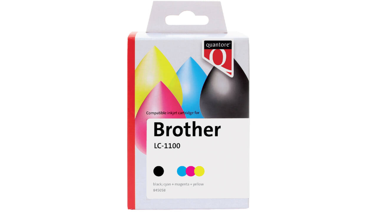 Inktcartridge Quantore alternatief tbv Brother LC-1100 zwart + 3 kleuren