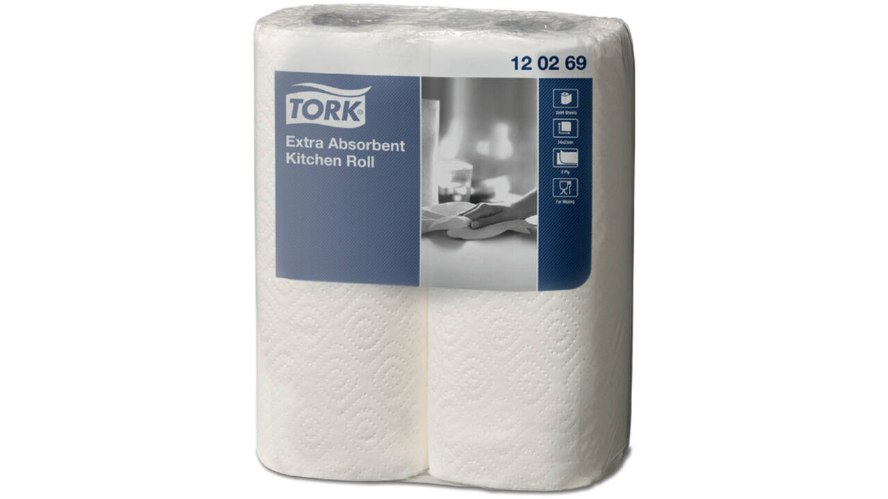 Keukenrol Tork Premium 2-laags 64 vel wit 120269