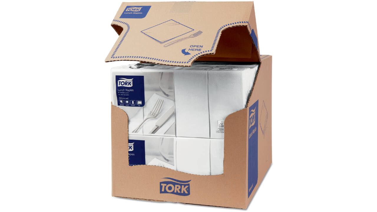 Servetten Tork Enviroment Print 1/8 gevouwen 2-laags 200st wit 477402