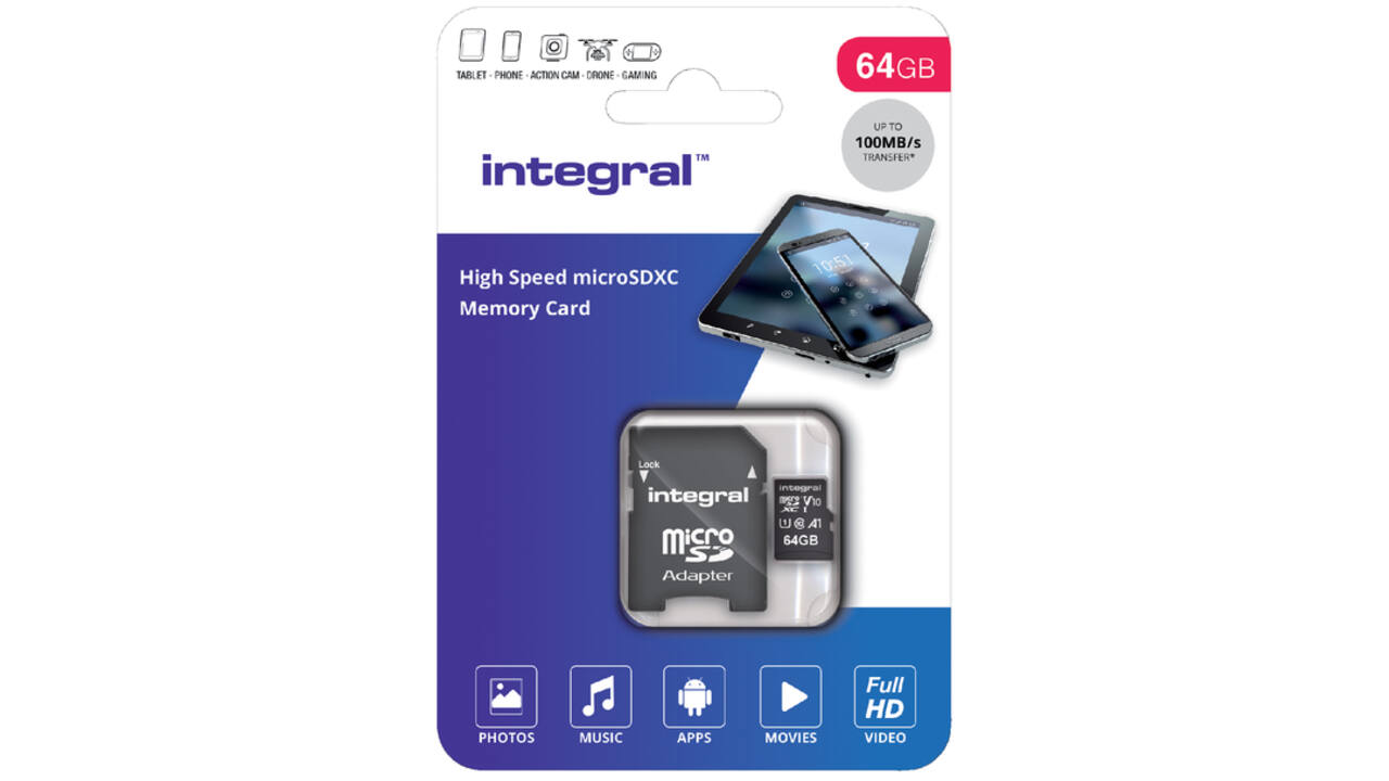 Geheugenkaart Integral microSDXC V10 64GB