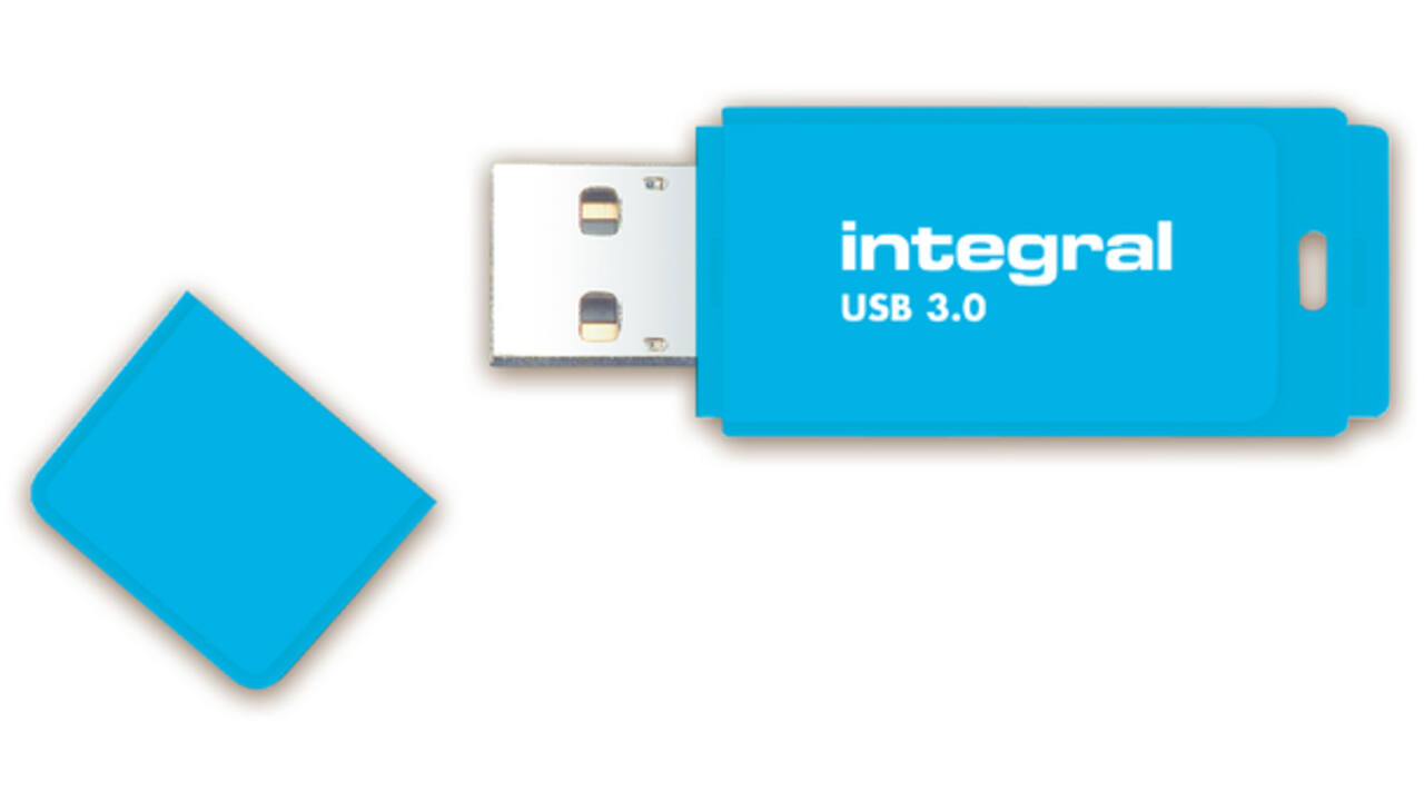 USB-stick 2.0 Integral 32GB neon blauw