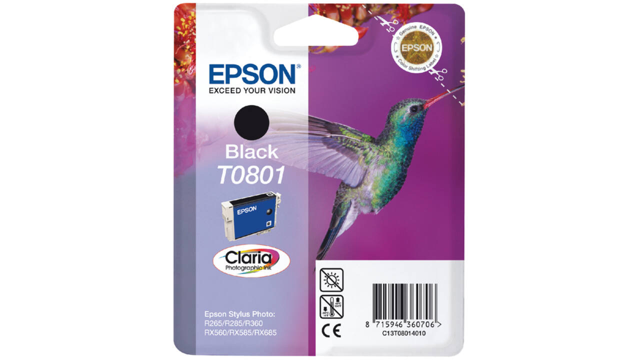 Inktcartridge Epson T0801 zwart