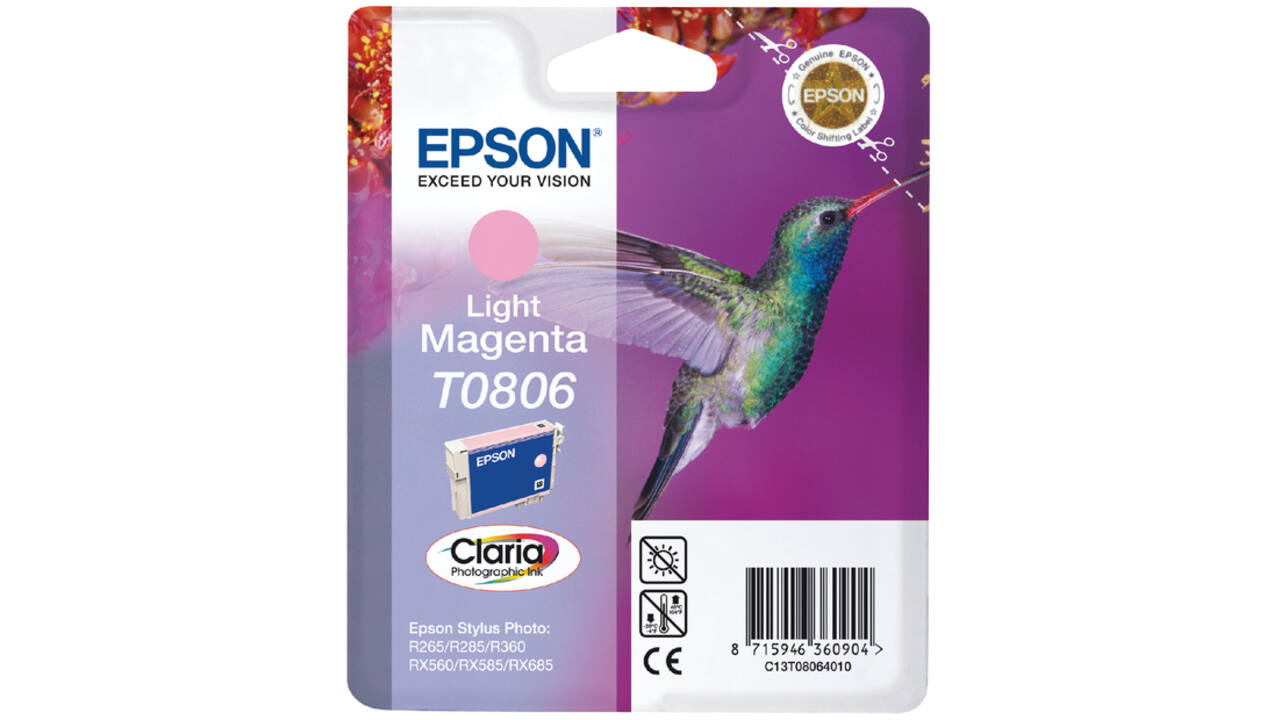 Inktcartridge Epson T0806 lichtrood