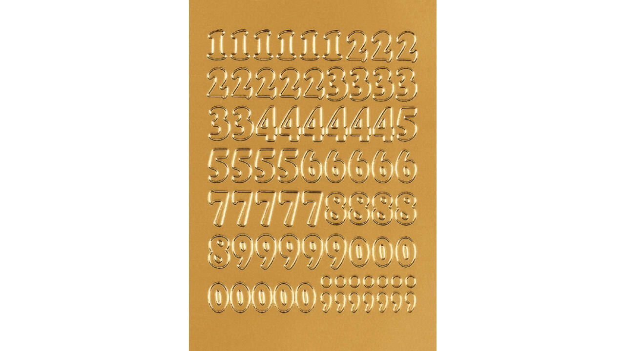Etiket HERMA 4184 12mm getallen 0-9 goudfolie 66stuks