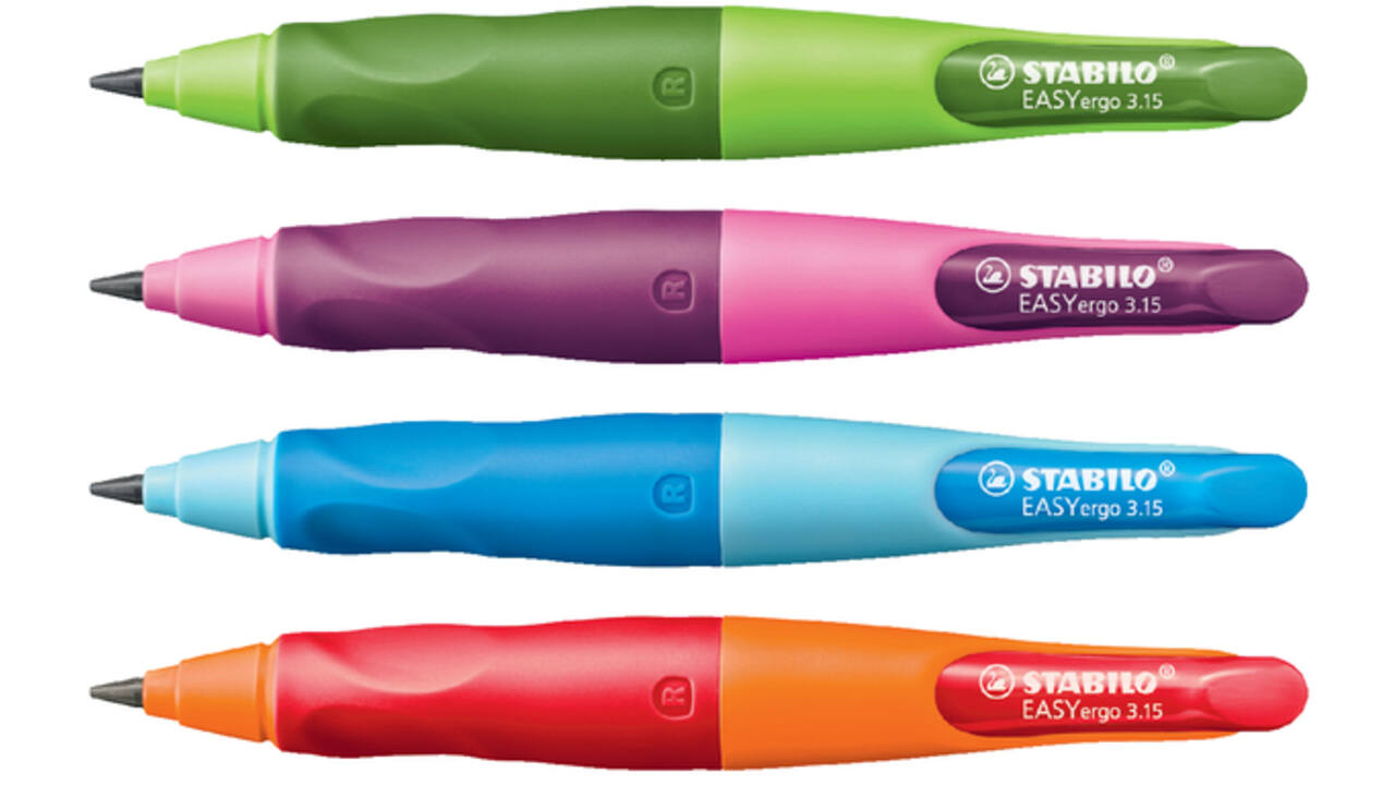 Vulpotlood STABILO Easyergo HB 3.15mm rechts groen/donkergroen incl puntenslijper blister à 1 stuk