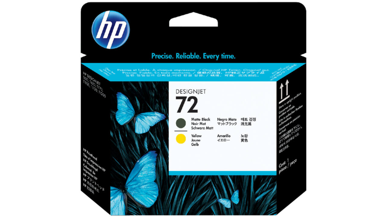 Printkop HP C9384A 72 geel + mat zwart