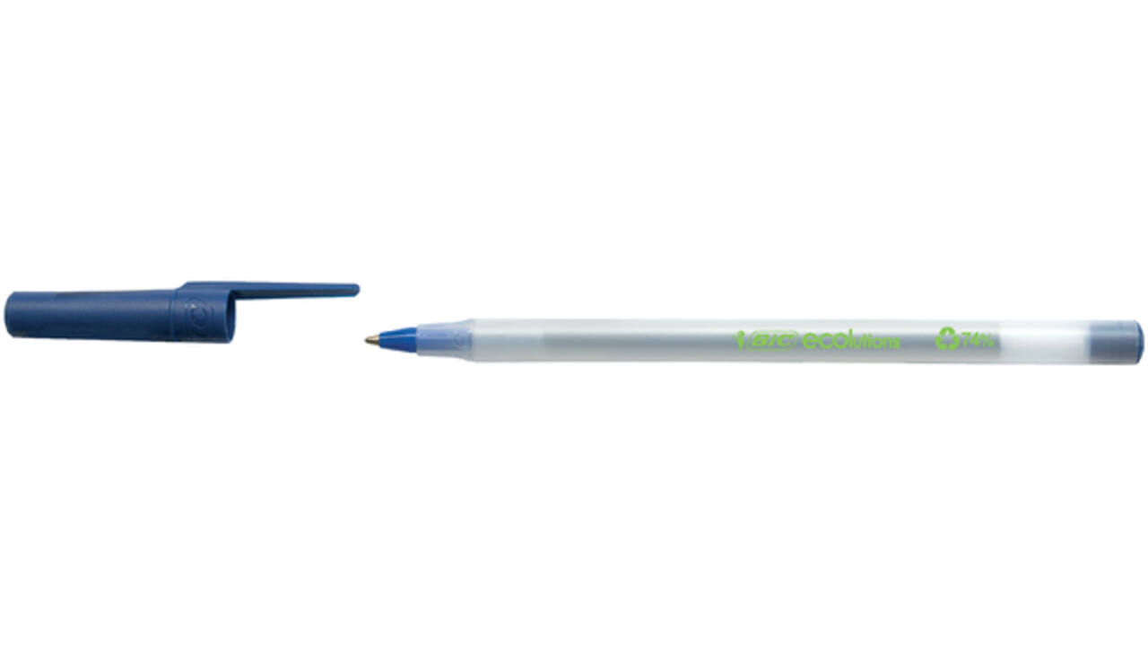 Balpen Bic ecolutions round stic medium blauw