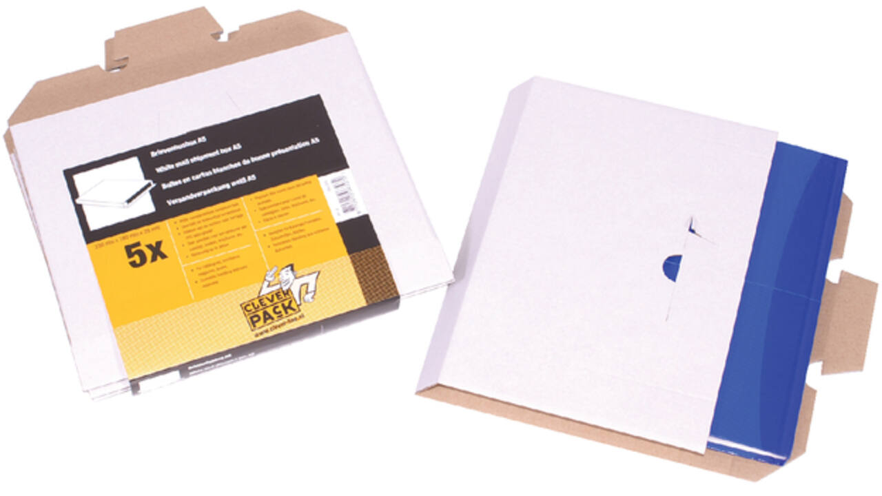 Brievenbusbox CleverPack A5 230x160x26mm karton wit pak à 5 stuks