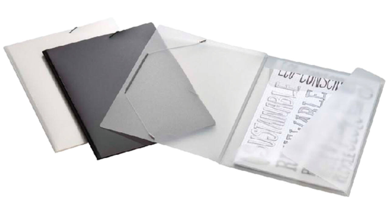 Elastomap Djois college file A4 3 klepppen PP zwart