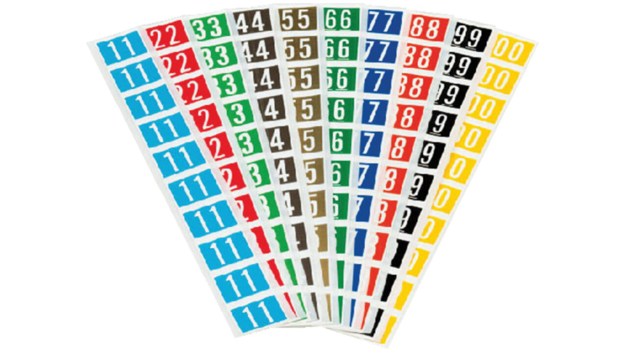 Code-tabs 0-9 Jalema clipexmappen zelfklevend zakje 300st