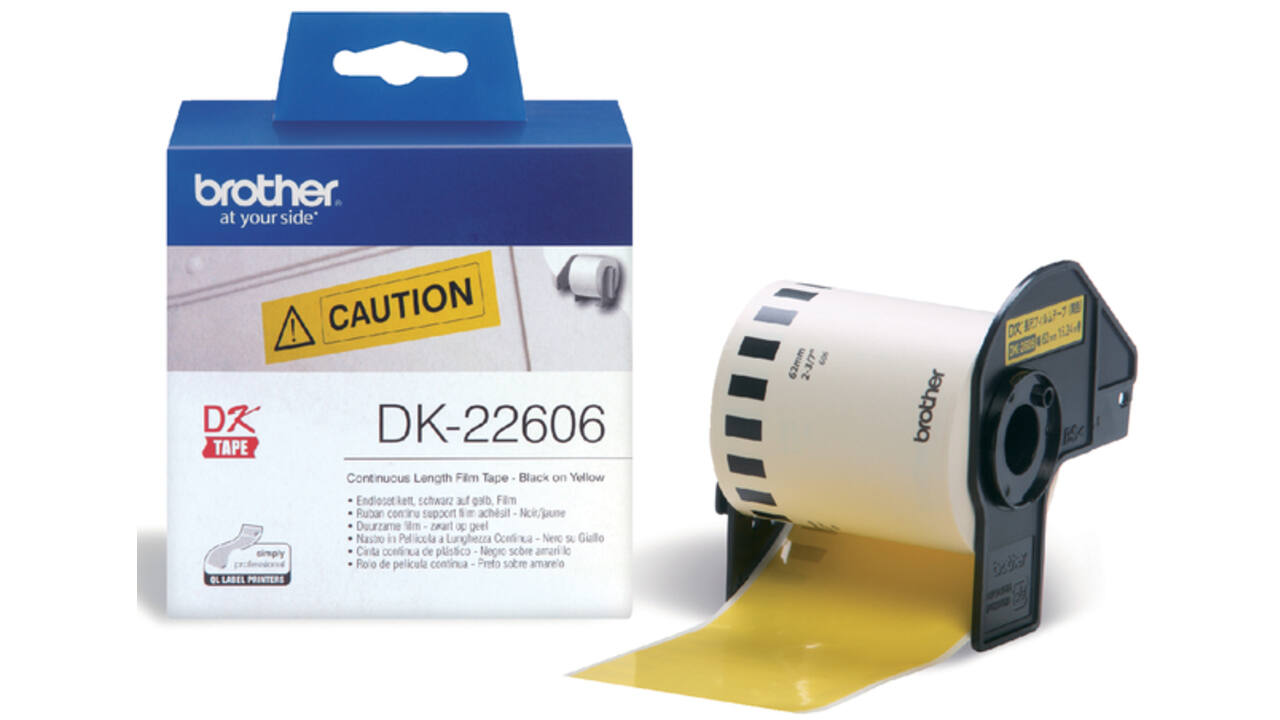 Etiket Brother DK-22606 62mm 15-meter gele film