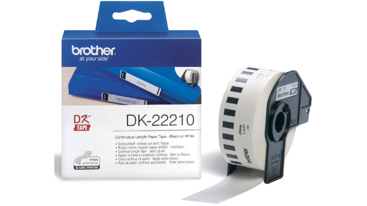 Etiket Brother DK-22210 29mm thermisch 30-meter wit papier