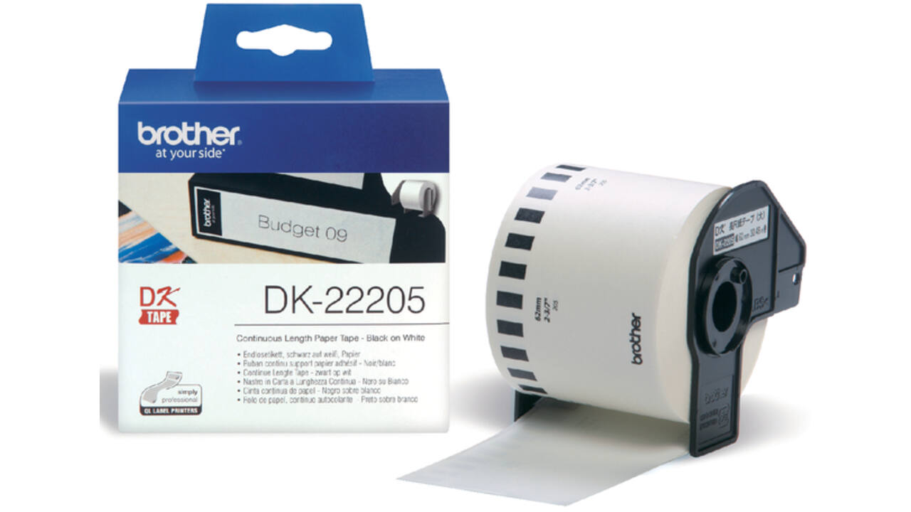 Etiket Brother DK-22205 62mm 30-meter wit papier