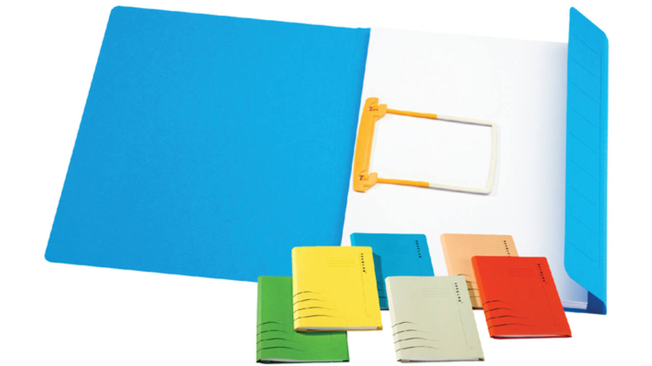 Clipmap Secolor A4 100% gerecycled karton 250gr blauw verpakt per 10 stuks