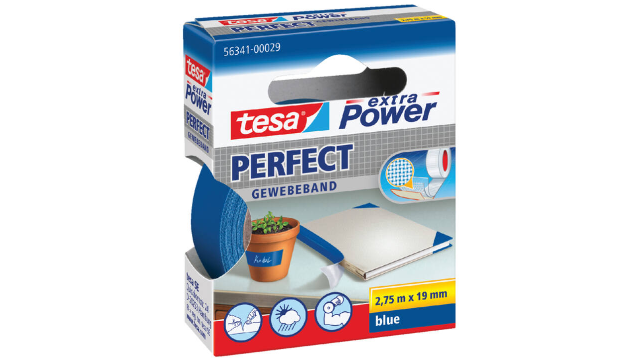 Textieltape tesa® extra Power Perfect 2.75mx19mm blauw
