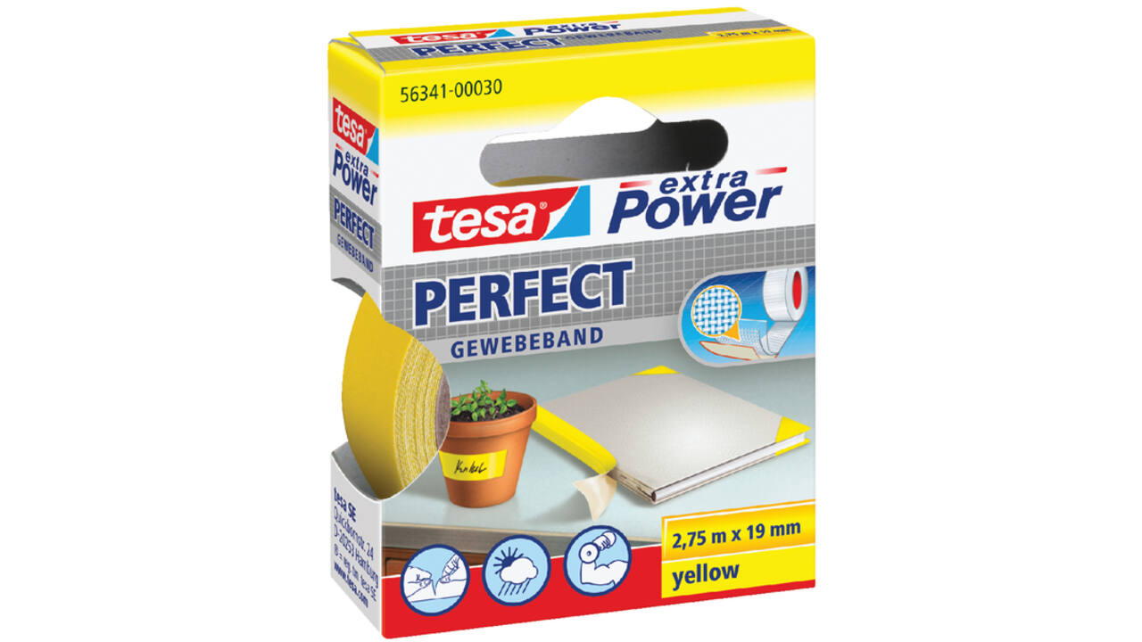 Textieltape tesa® extra Power Perfect 2.75mx19mm geel