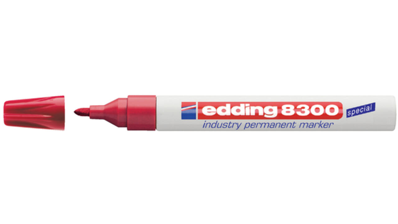 Viltstift edding 8300 industrie rond 1.5-3mm rood