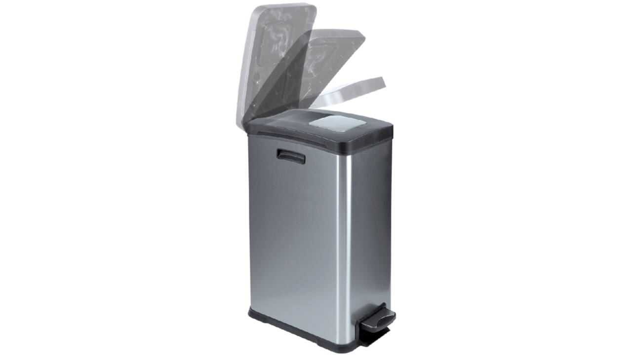Afvalbak EKO Rejoice pedaalemmer 30 liter mat RVS