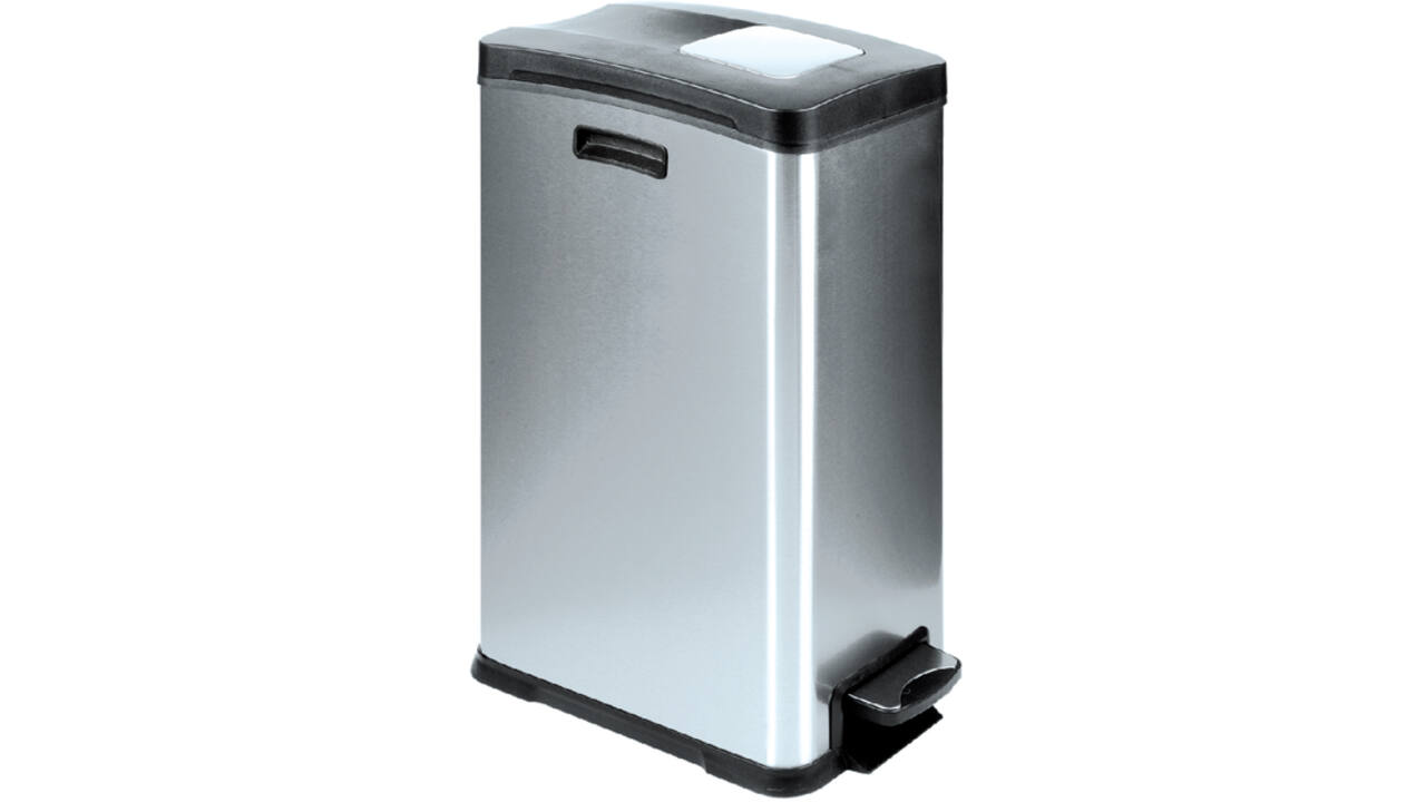 Afvalbak EKO Rejoice pedaalemmer 30 liter mat RVS