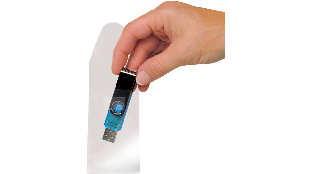 USB hoes Djois 52.5x90mm met sluiting zelfklevend transparant