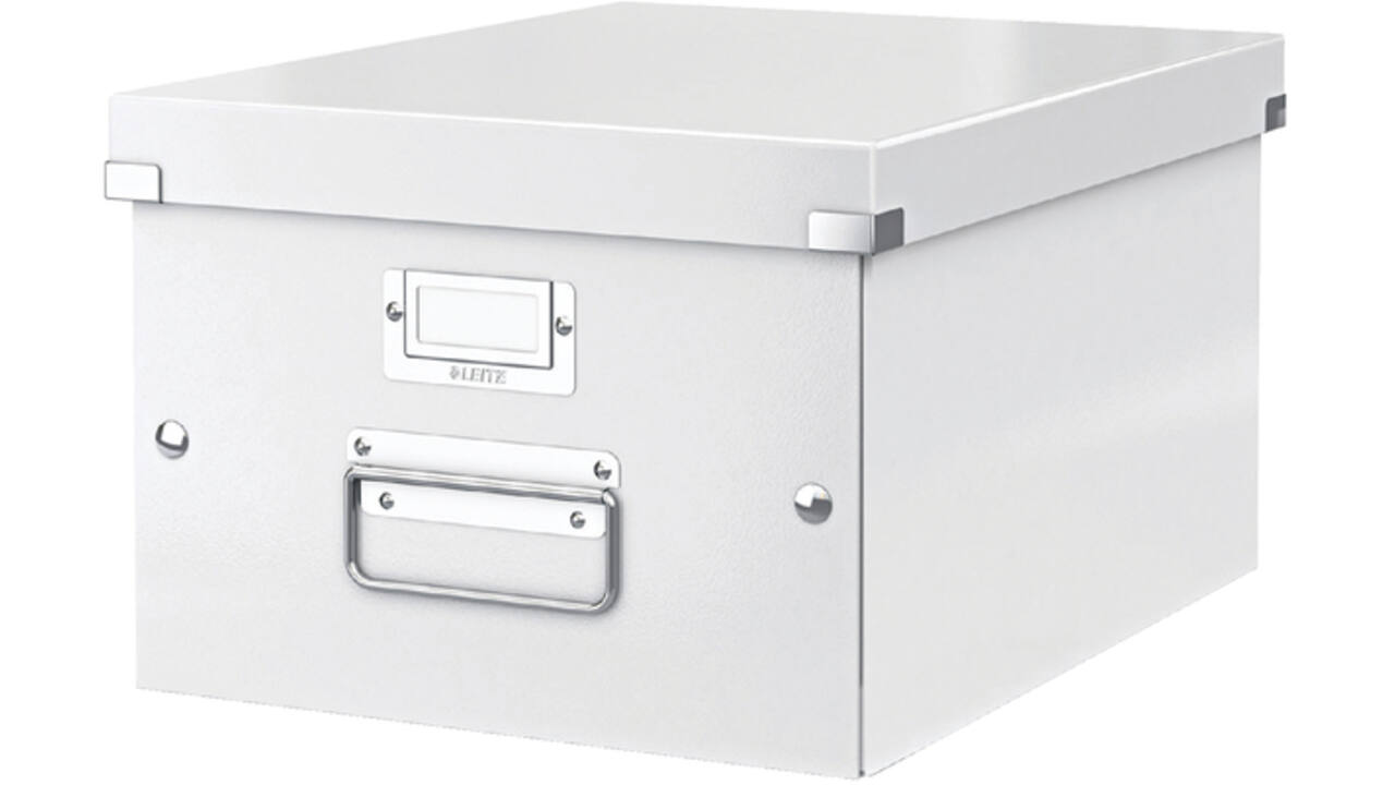 Opbergdoos Leitz WOW Click & Store middel 281x200x370mm wit