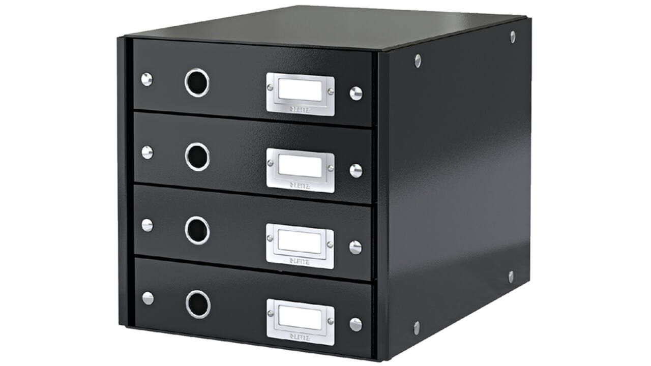 Ladenkast Leitz WOW Click & Store 4 laden zwart