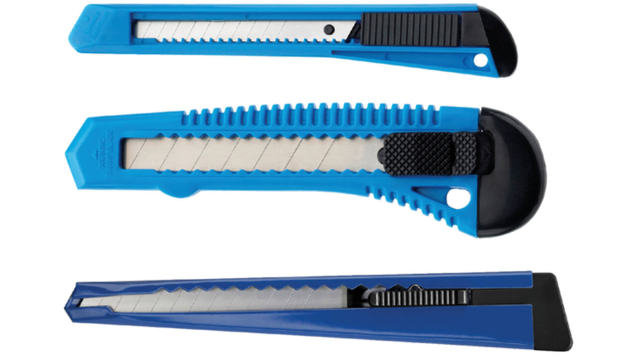 Snijmes Westcott office 9mm met schuifsluiting blauw