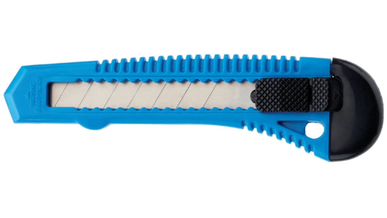 Snijmes Westcott office 18mm met schuifsluiting blauw