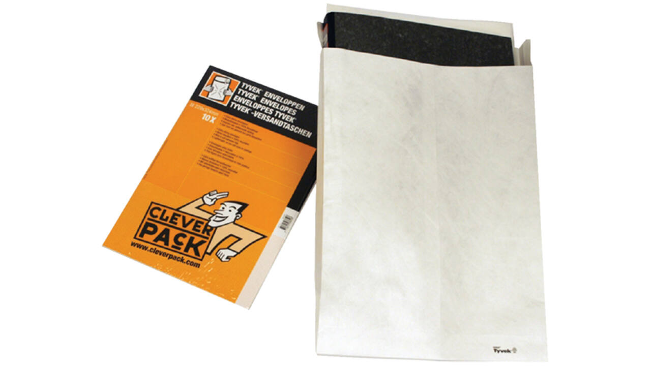 Envelop CleverPack Tyvek monsterzak 250x353x38mm wit pak à 10 stuks