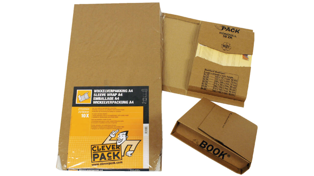 Wikkelverpakking CleverPack A5 zelfklevend bruin pak à 25 stuks