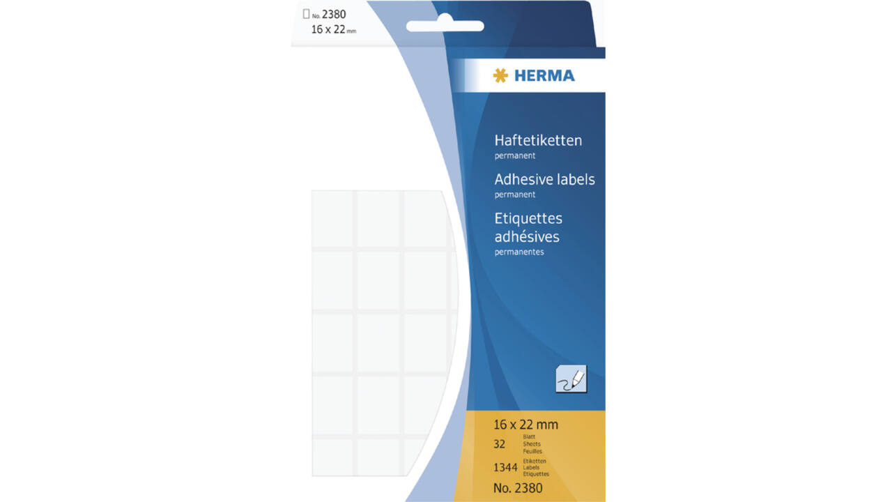 Etiket HERMA 2380 16x22mm wit 1344 stuks