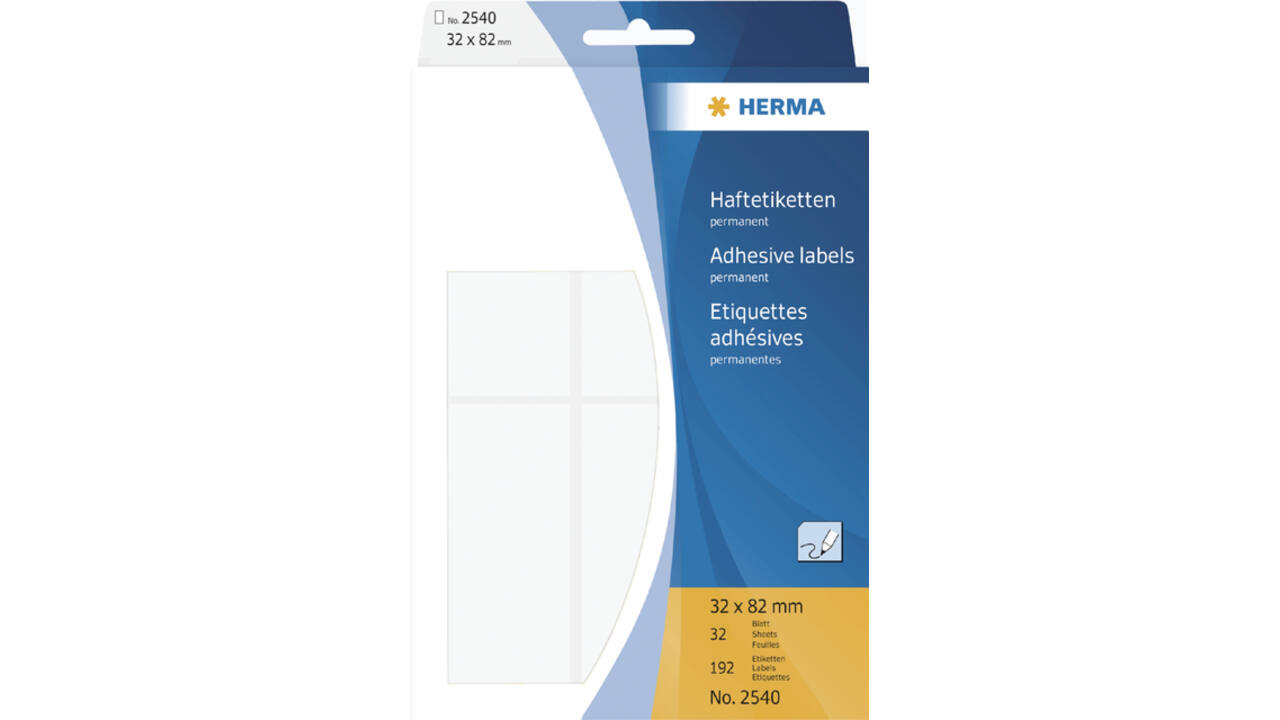 Etiket HERMA 2540 32x83Mm wit 192 stuks