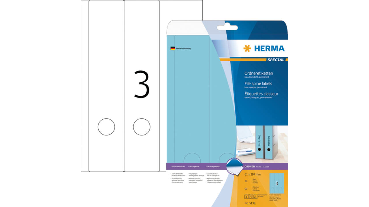 Rugetiket HERMA 5090 smal 38x192mm zelfklevend wit