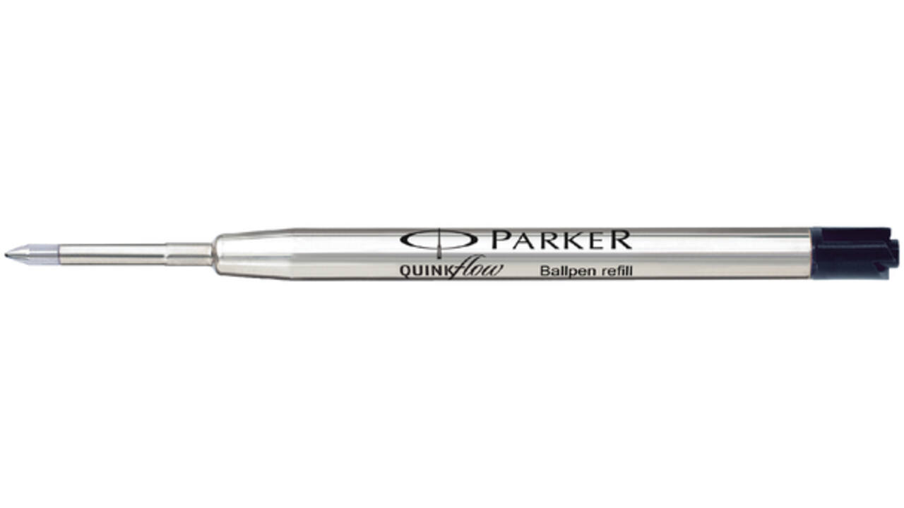 Balpenvulling Parker Quinkflow fijn zwart blister à 1 stuk