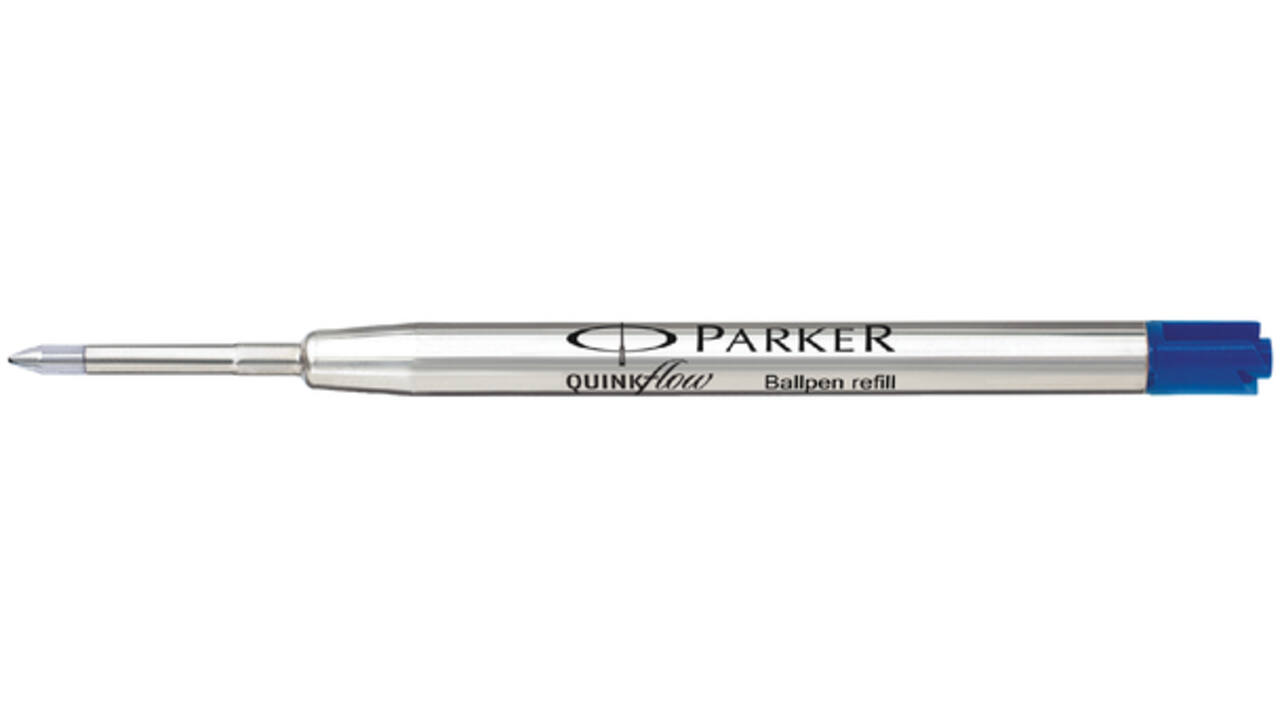 Balpenvulling Parker Quinkflow fijn blauw blister à 1 stuk