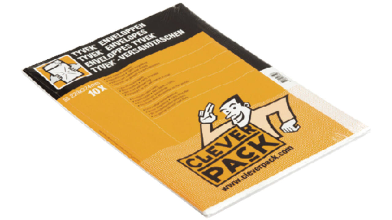 Envelop CleverPack Tyvek C4 229x324mm zelfklevend wit pak à 10 stuks