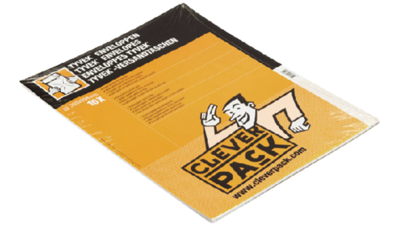 Envelop CleverPack Tyvek E4 305x394mm zelfklevend wit pak à 10 stuks