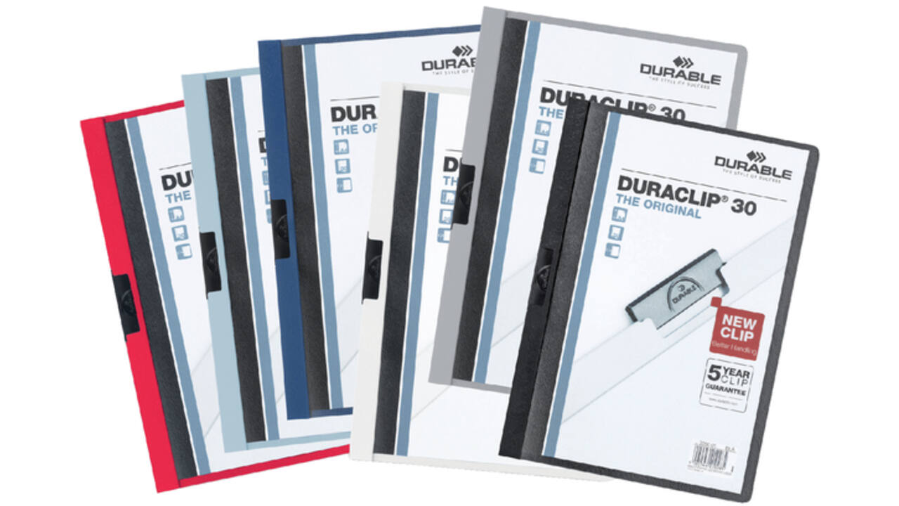 Klemmap Durable Duraclip A4 3mm 30 vellen wit