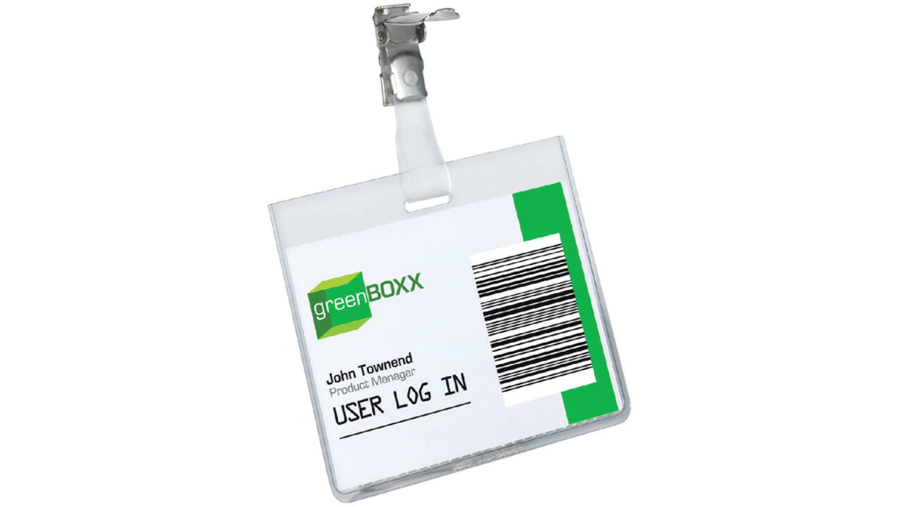 Badge Durable 8003 met clip liggend gesloten 60x90mm