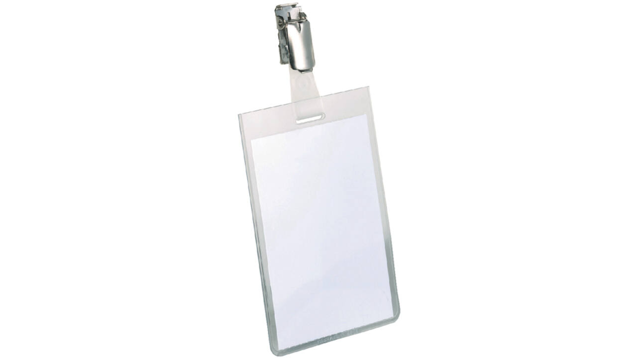 Badge Durable 8002 met clip staand gesloten 90x60mm