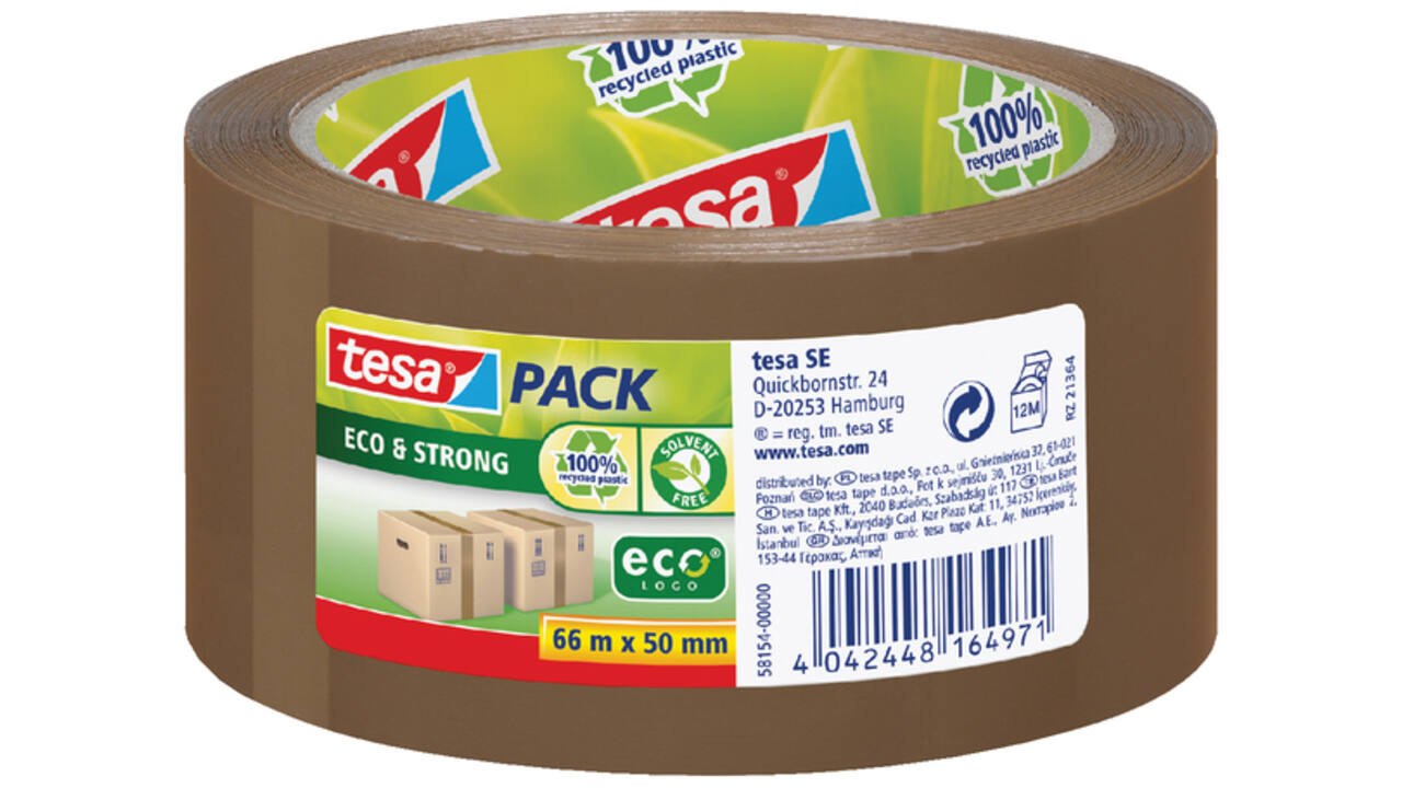 Verpakkingstape tesapack® Eco & Strong 66mx50mm bruin
