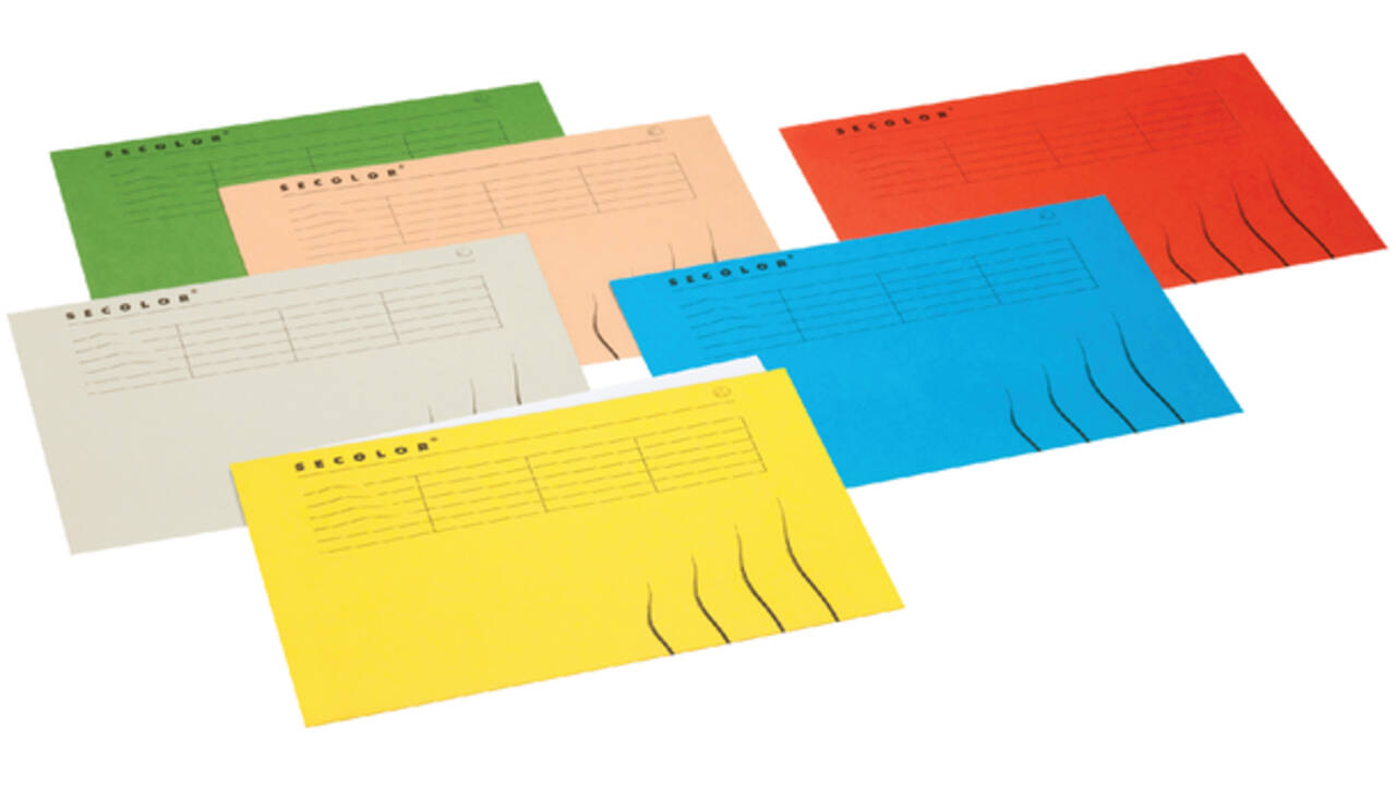 Vouwmap Secolor A4 gelijk 225gr blauw