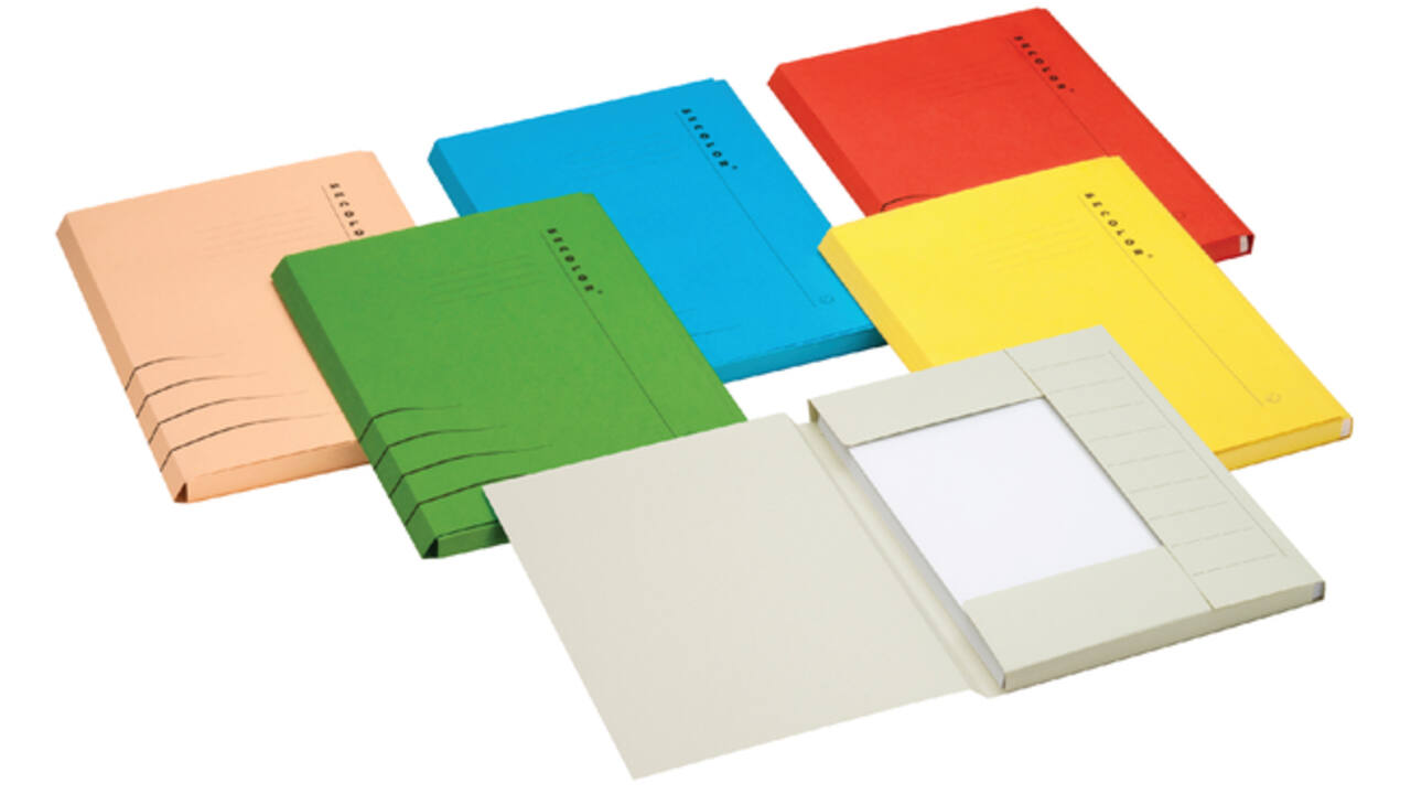 Dossiermap Secolor A4 3 kleppen 225gr rood
