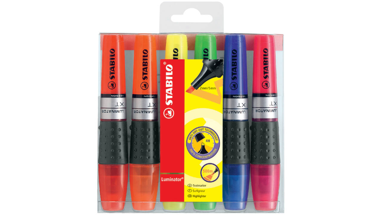 Markeerstift STABILO Luminator XT 71/6 assorti etui à 6 stuks