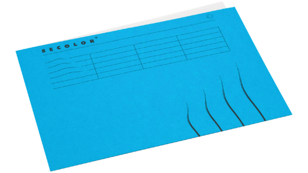 Vouwmap Secolor A4 gelijk 225gr blauw