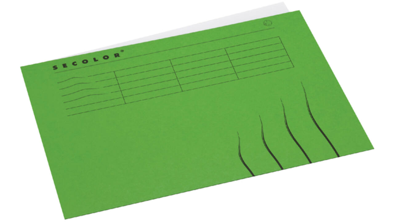 Vouwmap Secolor A4 gelijk 225gr groen